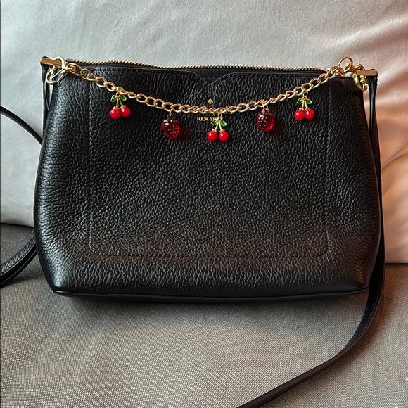 Kate Spade Harlow crossbody purse pebbled black leather gold hardware new! - Picture 1 of 9